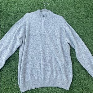 Peter Millar Wool Quarter Zip Made in Italy Size L Grey